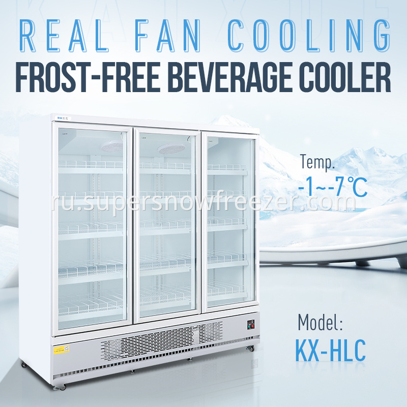 Commercial Upright Beverage Vertical Glass Door Chiller